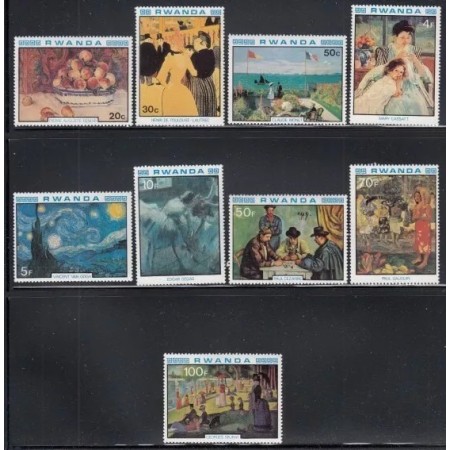 Rwanda 1980 - Pictura, pictori impresionisti, serie neuzata