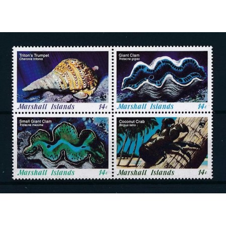 Marshall Islands 1986 - Fauna marina, crustacee si moluste, serie neuzata Marshall Islands 1986 - Fauna marina, crustacee si moluste, serie neuzata