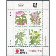 Marshall Islands 1991 - Flori, flora, bloc neuzat