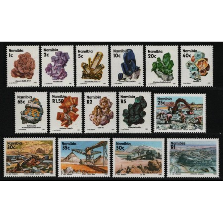 Namibia 1991 - Minerale, minerit, uzuale, serie neuzata Namibia 1991 - Minerale, minerit, uzuale, serie neuzata