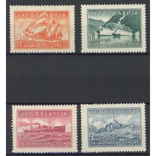 Iugoslavia 1939 - Vapoare, serie nestampilata cu sarniere