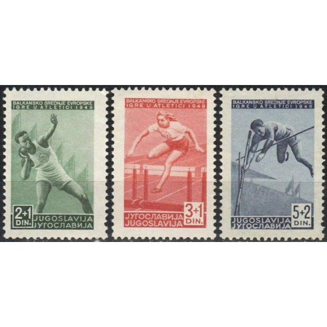 Iugoslavia 1948 - Sport, Jocurile Balcanice, serie neuzata Iugoslavia 1948 - Sport, Jocurile Balcanice, serie neuzata