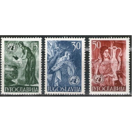 Iugoslavia 1953 - Fresce, arta, serie neuzata Iugoslavia 1953 - Fresce, arta, serie neuzata