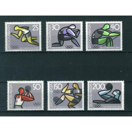 Iugoslavia 1964 - Jocurile Olimpice, sport, serie neuzata Iugoslavia 1964 - Jocurile Olimpice, sport, serie neuzata