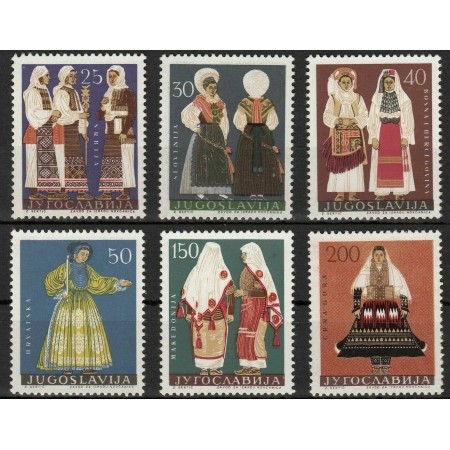 Iugoslavia 1964 - Costume traditionale (III), port popular, serie neuzata Iugoslavia 1964 - Costume traditionale (III), port popular, serie neuzata