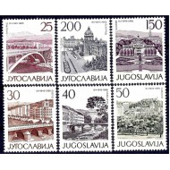 Iugoslavia 1965 - Orase, cladiri, arhitectura, vederi, serie neuzata