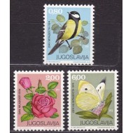 Iugoslavia 1974 - Flori, fluturi, fauna, flora, serie neuzata