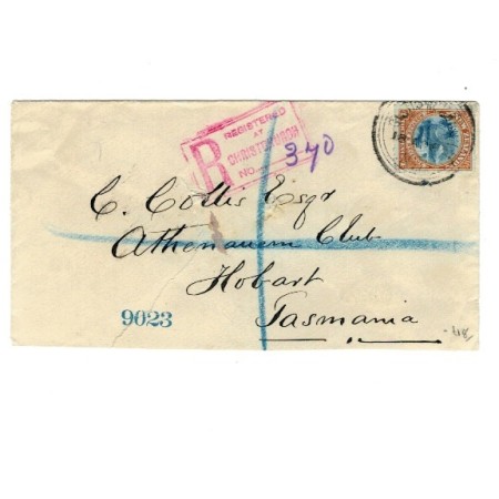 New Zealand 1903 - Plic circulat in Tasmania, recomandat New Zealand 1903 - Plic circulat in Tasmania, recomandat