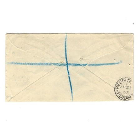 New Zealand 1903 - Plic circulat in Tasmania, recomandat New Zealand 1903 - Plic circulat in Tasmania, recomandat