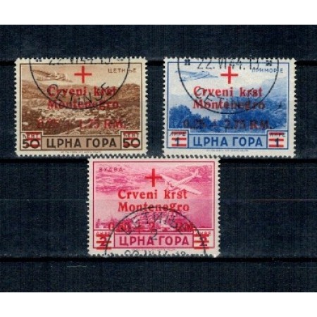 Muntenegru, ocupatia germana 1944 - Crucea Rosie, Mi.No.30,34,35  Muntenegru, ocupatia germana 1944 - Crucea Rosie, Mi.No.30,34,35