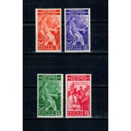 Vatican 1935 - Congres Juridic, serie incompleta, nestampilata, cu sarniere Vatican 1935 - Congres Juridic, serie incompleta, nestampilata, cu sarniere