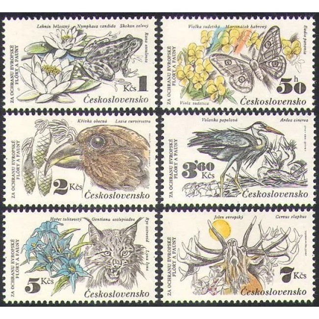 Cehoslovacia 1983 - Conservarea naturii, fauna, flora, serie neuzata