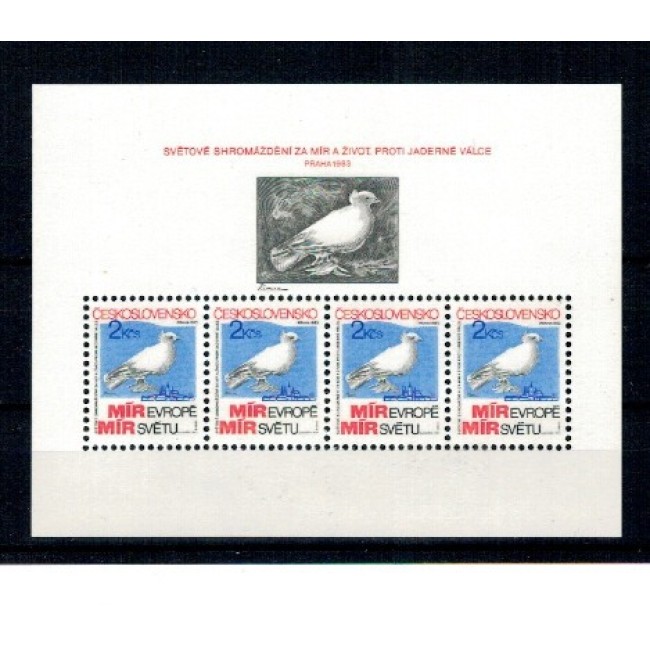 Cehoslovacia 1983 - Picasso, porumbel, pacea, colita nenumerotata neuzata Cehoslovacia 1983 - Picasso, porumbel, pacea, colita nenumerotata neuzata