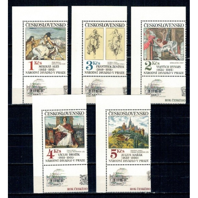 Cehoslovacia 1983 - Picturi, arta, serie neuzata cu viniete Cehoslovacia 1983 - Picturi, arta, serie neuzata cu viniete