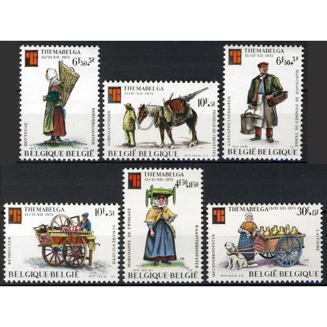 Belgia 1975 - Vanzatori ambulanti, Expo Themabelga, serie neuzata Belgia 1975 - Vanzatori ambulanti, Expo Themabelga, serie neuzata