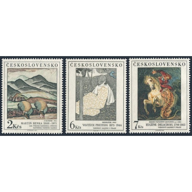 Cehoslovacia 1988 - Picturi, Galeria Naționala, arta, serie neuzata