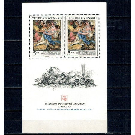 Cehoslovacia 1988 - Expo Praga, picturi, arta, bloc neuzat