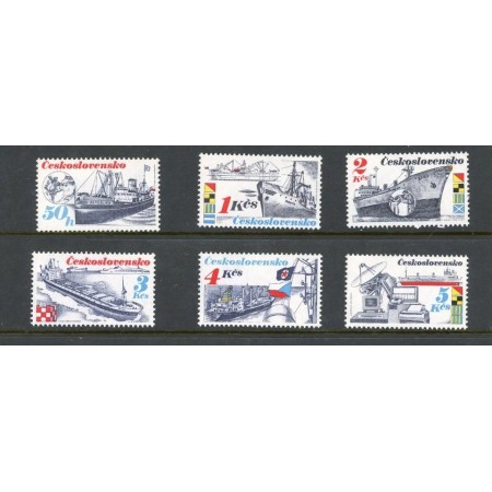 Cehoslovacia 1989 - Navigație, transport, vapoare, serie neuzata
