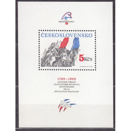 Cehoslovacia 1989 - Philexfrance, colita neuzata