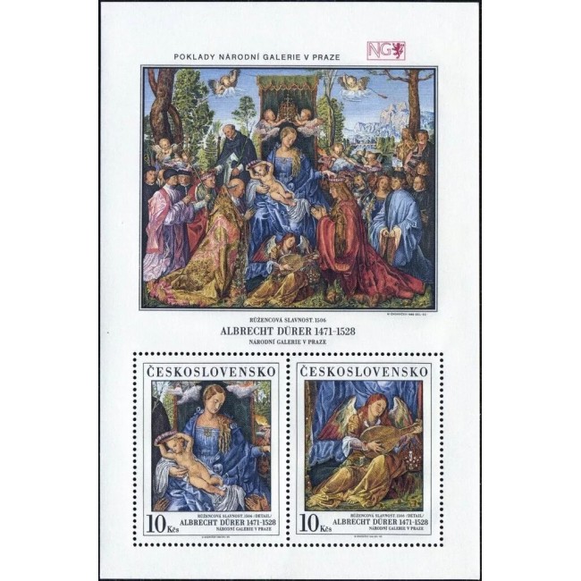 Cehoslovacia 1988 - Picturi, arta, Durer, bloc neuzat