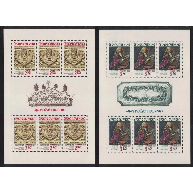 Cehoslovacia 1989 - Castelul Praga, arta, serie minicoli neuzate