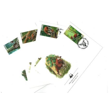 Zaire 1984 - Fauna WWF, okapi, serie plicuri prima zi Zaire 1984 - Fauna WWF, okapi, serie plicuri prima zi