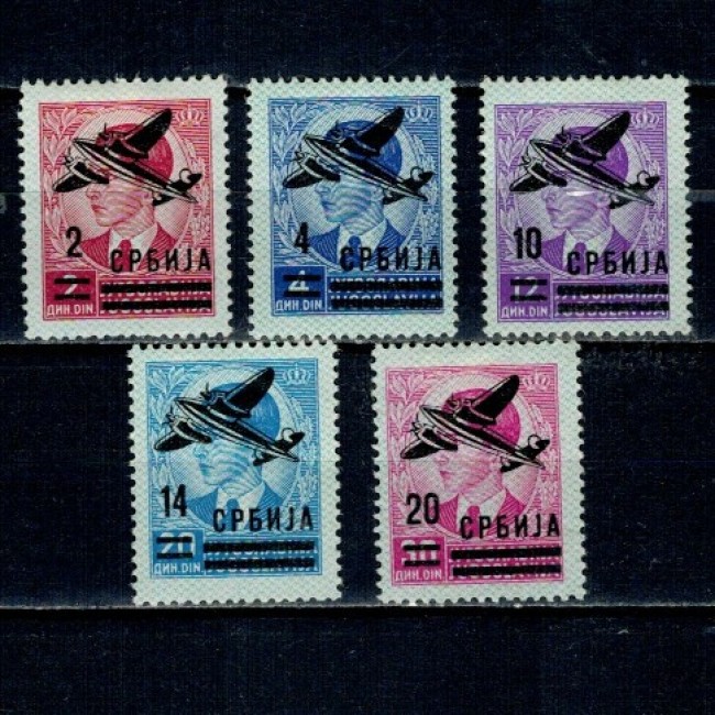 Serbia, ocupatia germana 1942 - Posta Aeriana, supratipar, serie neuzata Serbia, ocupatia germana 1942 - Posta Aeriana, supratipar, serie neuzata