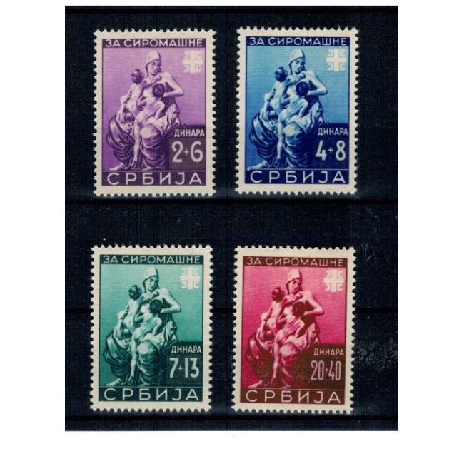 Serbia, ocupatia Germana 1942 - Pentru săraci, serie neuzata Serbia, ocupatia Germana 1942 - Pentru săraci, serie neuzata