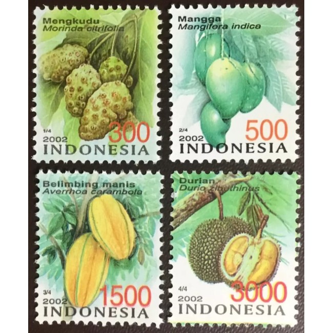 Indonesia 2002 - Fructe, flora, uzuale, serie neuzata Indonesia 2002 - Fructe, flora, uzuale, serie neuzata