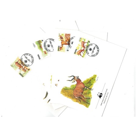 Ghana 1984 - Fauna WWF, serie plicuri prima zi Ghana 1984 - Fauna WWF, serie plicuri prima zi