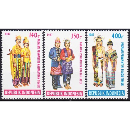Indonesia 1987 - Costume tradiționale de nunta, serie neuzata Indonesia 1987 - Costume tradiționale de nunta, serie neuzata