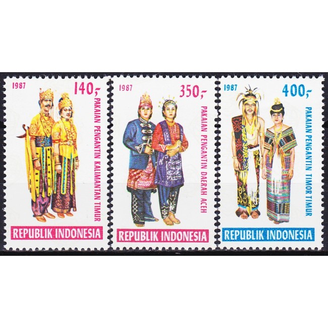 Indonesia 1987 - Costume tradiționale de nunta, serie neuzata Indonesia 1987 - Costume tradiționale de nunta, serie neuzata