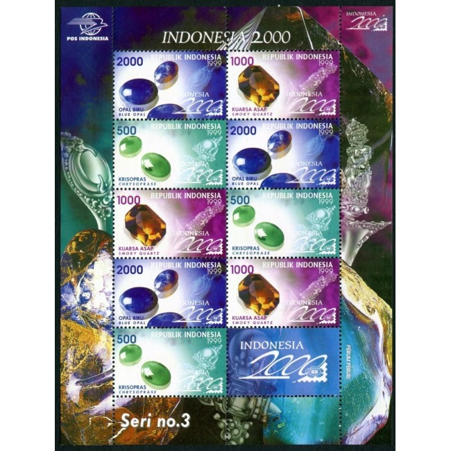 Indonesia 1999 - Pietre semi-prețioase, minerale, minicoala neuzata Indonesia 1999 - Pietre semi-prețioase, minerale, minicoala neuzata