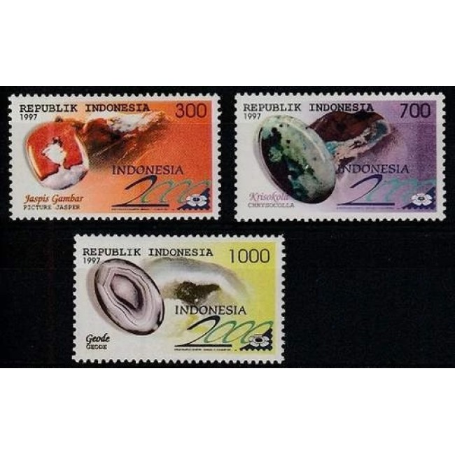Indonesia 1997 - Minerale, pietre semi-prețioase, serie neuzata Indonesia 1997 - Minerale, pietre semi-prețioase, serie neuzata