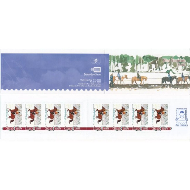 Aland (Finlanda) 2008 - Europa, cai, călărie, carnet timbre autocolant neuzat Aland (Finlanda) 2008 - Europa, cai, călărie, carnet timbre autocolant neuzat