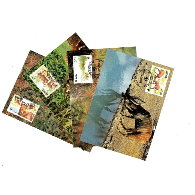 Ghana 1984 - Fauna WWF, serie carti postale maxime Ghana 1984 - Fauna WWF, serie carti postale maxime