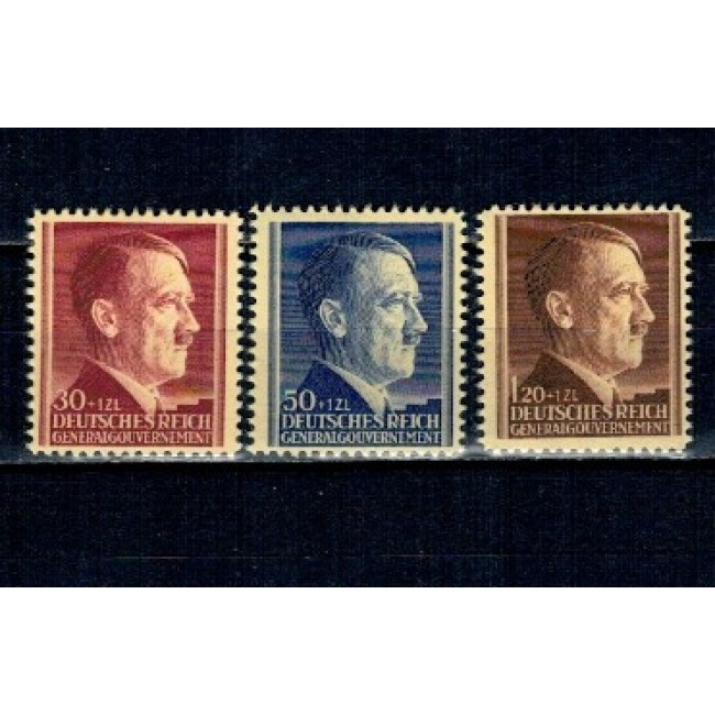 Generalgouvernement, ocupatia germana in Polonia 1942 - Aniversare Hitler, serie nestampilata cu sarniere Generalgouvernement, ocupatia germana in Polonia 1942 - Aniversare Hitler, serie nestampilata cu sarniere