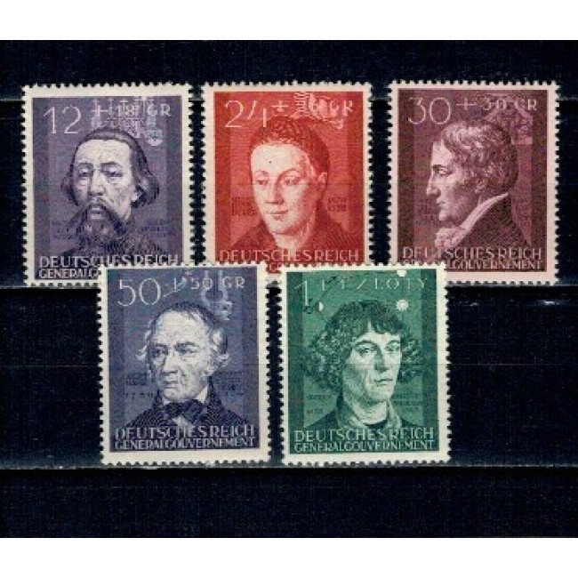 Generalgouvernement, ocupatia germana in Polonia 1942 - Personalitati, serie neuzata Generalgouvernement, ocupatia germana in Polonia 1942 - Personalitati, serie neuzata
