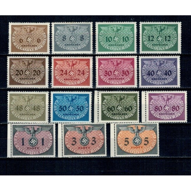 Generalgouvernement, ocupatia germana in Polonia 1940 - Dienstmarken, serie nestampilata Generalgouvernement, ocupatia germana in Polonia 1940 - Dienstmarken, serie nestampilata