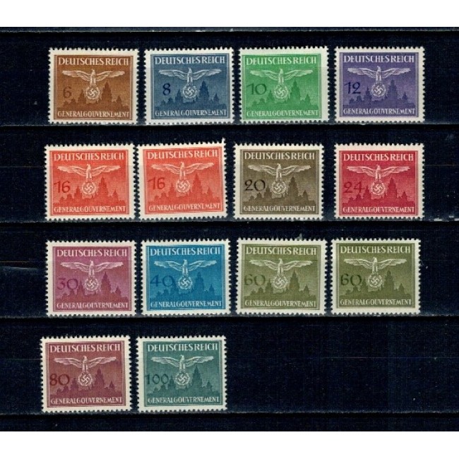 Generalgouvernement, ocupatia germana in Polonia 1943 - Dienstmarken, serie neuzata Generalgouvernement, ocupatia germana in Polonia 1943 - Dienstmarken, serie neuzata