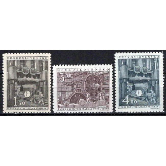 Cehoslovacia 1951 - Industria grea, serie neuzata Cehoslovacia 1951 - Industria grea, serie neuzata