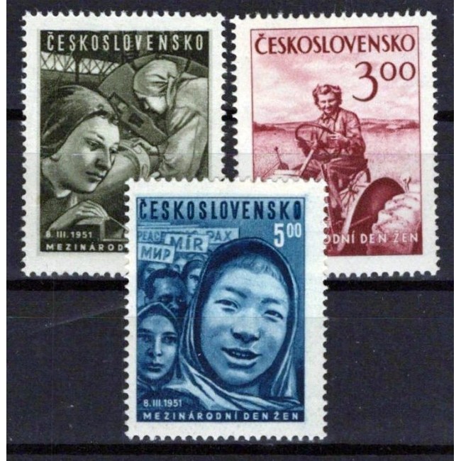 Cehoslovacia 1951 - Ziua Internationala a Femeii, serie neuzata Cehoslovacia 1951 - Ziua Internationala a Femeii, serie neuzata