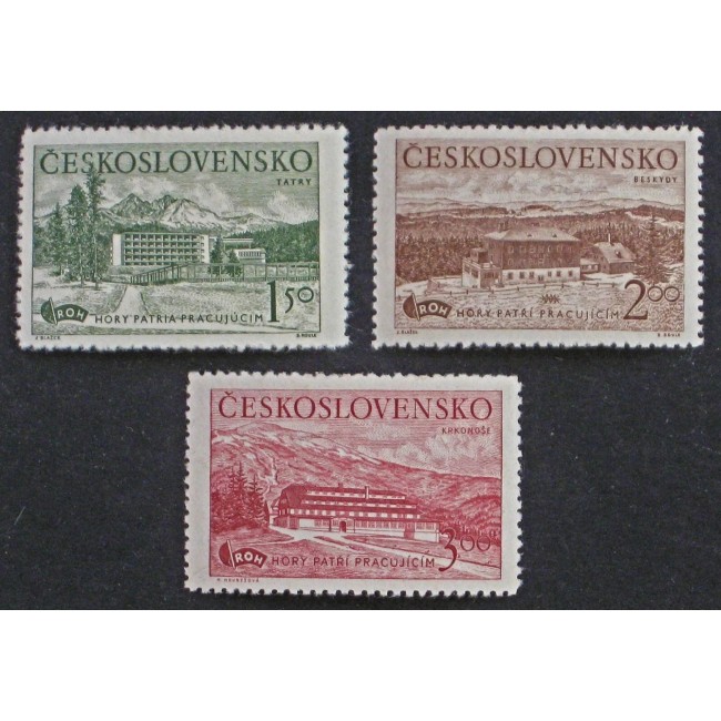 Cehoslovacia 1951 - Hoteluri si cabane, serie neuzata Cehoslovacia 1951 - Hoteluri si cabane, serie neuzata