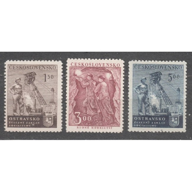 Cehoslovacia 1951 - Ziua minerului, serie neuzata Cehoslovacia 1951 - Ziua minerului, serie neuzata