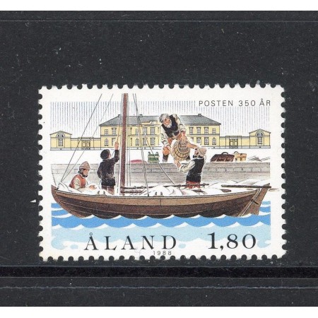 Aland (Finlanda) 1988 - Serviciile poștale, barca, neuzat Aland (Finlanda) 1988 - Serviciile poștale, barca, neuzat