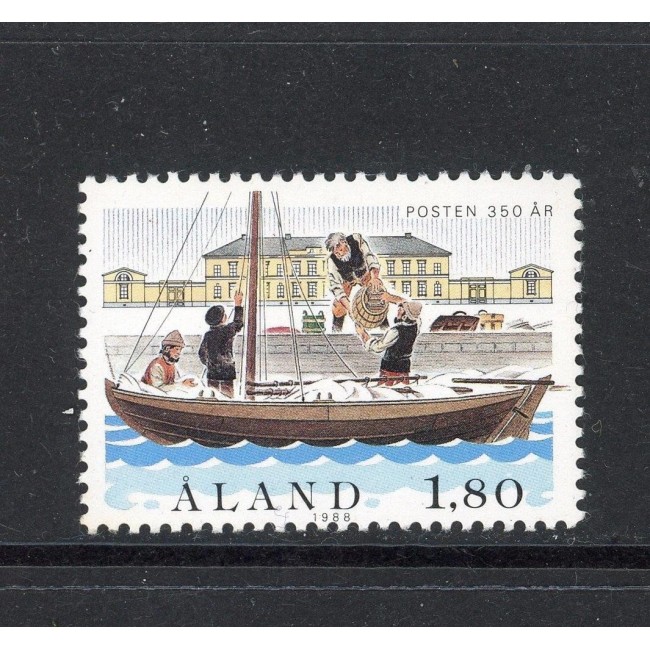 Aland (Finlanda) 1988 - Serviciile poștale, barca, neuzat Aland (Finlanda) 1988 - Serviciile poștale, barca, neuzat