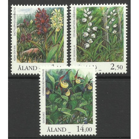Aland (Finlanda) 1989 - Flori, orhidee, serie neuzata Aland (Finlanda) 1989 - Flori, orhidee, serie neuzata