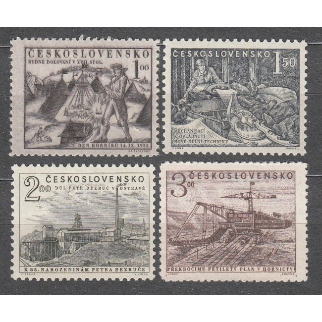Cehoslovacia 1952 - Ziua minerului, serie neuzata Cehoslovacia 1952 - Ziua minerului, serie neuzata