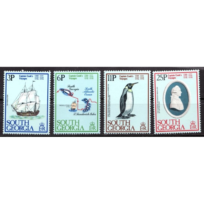 South Georgia 1979 - Călătoriile Capitanului Cook, serie neuzata South Georgia 1979 - Călătoriile Capitanului Cook, serie neuzata