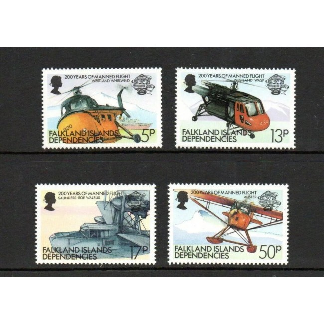 Falkland Islands Dependencies 1983 - Avioane, elicoptere, serie neuzata Falkland Islands Dependencies 1983 - Avioane, elicoptere, serie neuzata